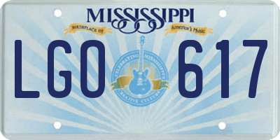 MS license plate LGO617