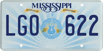 MS license plate LGO622