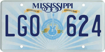 MS license plate LGO624