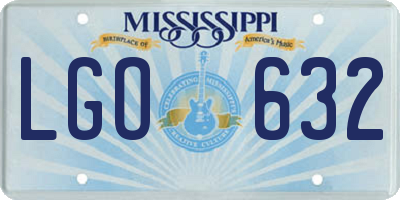 MS license plate LGO632