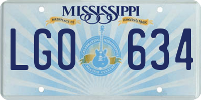 MS license plate LGO634