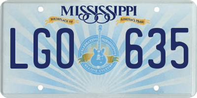 MS license plate LGO635