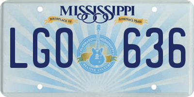 MS license plate LGO636
