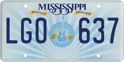 MS license plate LGO637