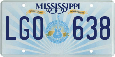 MS license plate LGO638