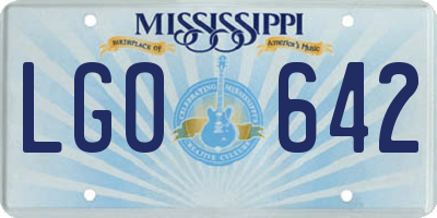 MS license plate LGO642