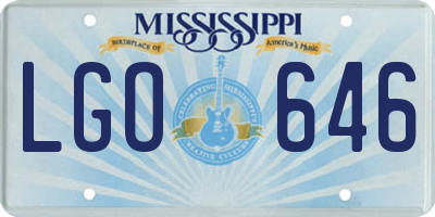 MS license plate LGO646