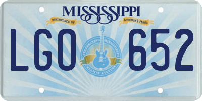 MS license plate LGO652