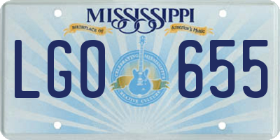 MS license plate LGO655