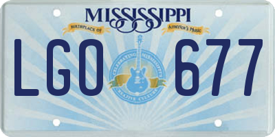 MS license plate LGO677