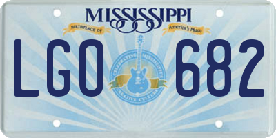 MS license plate LGO682