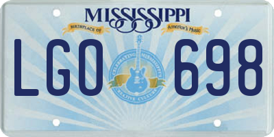 MS license plate LGO698