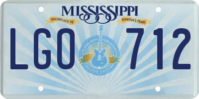 MS license plate LGO712