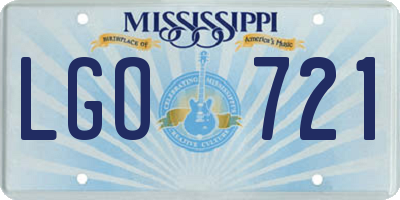 MS license plate LGO721