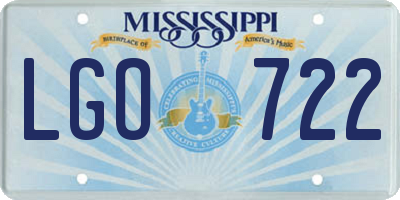 MS license plate LGO722
