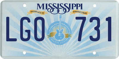 MS license plate LGO731
