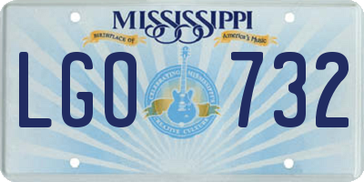 MS license plate LGO732