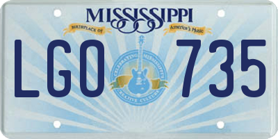 MS license plate LGO735