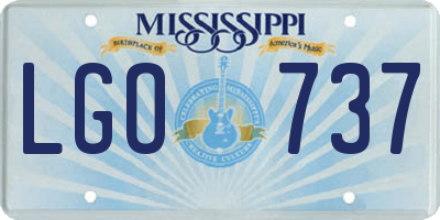 MS license plate LGO737