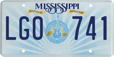 MS license plate LGO741