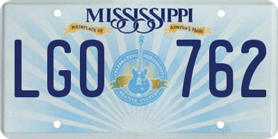 MS license plate LGO762