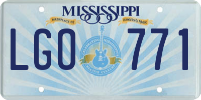 MS license plate LGO771