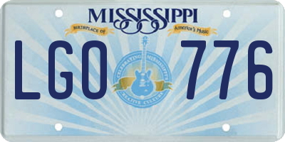 MS license plate LGO776