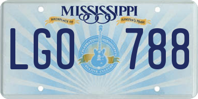 MS license plate LGO788