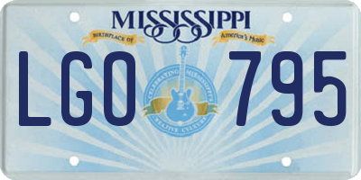 MS license plate LGO795