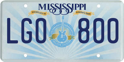 MS license plate LGO800