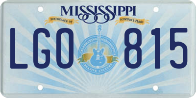 MS license plate LGO815