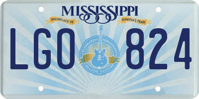 MS license plate LGO824