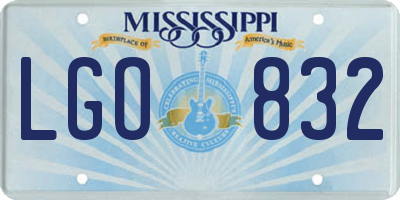MS license plate LGO832
