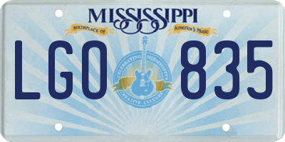 MS license plate LGO835