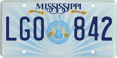 MS license plate LGO842