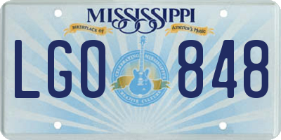 MS license plate LGO848
