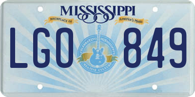 MS license plate LGO849