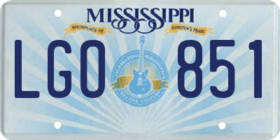 MS license plate LGO851