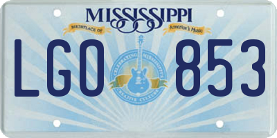 MS license plate LGO853