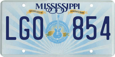 MS license plate LGO854