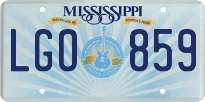 MS license plate LGO859