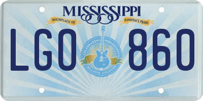 MS license plate LGO860