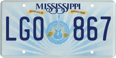 MS license plate LGO867