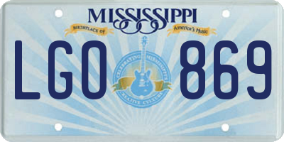 MS license plate LGO869