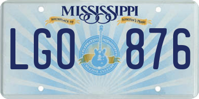 MS license plate LGO876