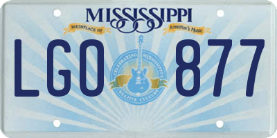 MS license plate LGO877