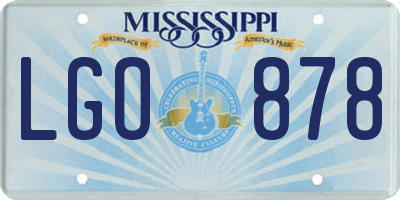 MS license plate LGO878