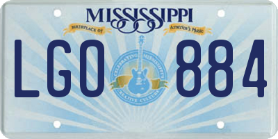 MS license plate LGO884