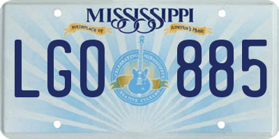 MS license plate LGO885
