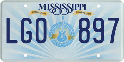MS license plate LGO897